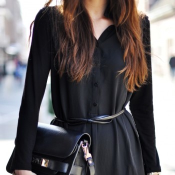 черна рокля риза
